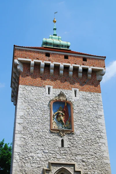 Florianska brána v Krakově — Stock fotografie
