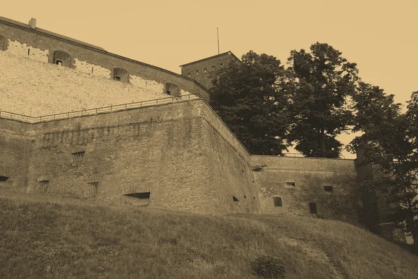 Velho estilo foto do Castelo Real Wawel, Cracóvia — Fotografia de Stock