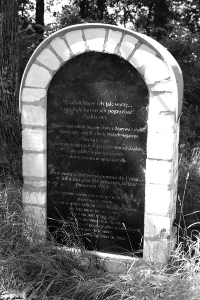 一座纪念碑，纪念在奥扎鲁夫的犹太人。波兰 — 图库照片