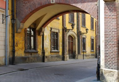 Pijarska Street in the old city in Cracow clipart