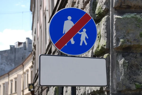 Criança pedestre roadsign — Fotografia de Stock