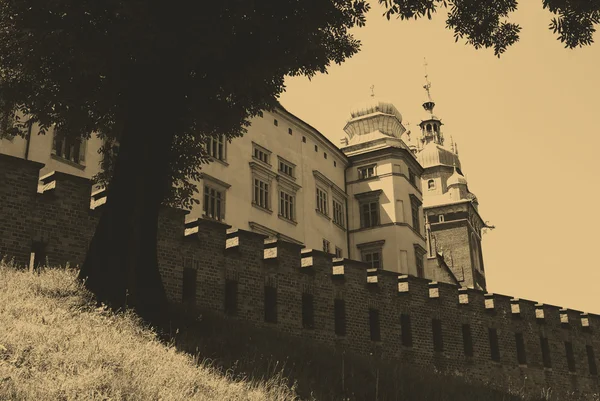 Foto in stile antico del Castello Reale di Wawel, Cracovia — Foto Stock