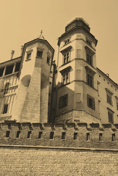 Wawel royal castle, cracow eski stil fotoğraf — Stok fotoğraf