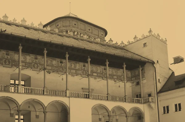 Starý styl fotografie hradu královského wawel, Krakov — Stock fotografie