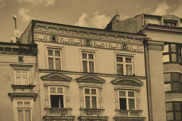 Starý styl fotografie domu v Krakově — Stock fotografie