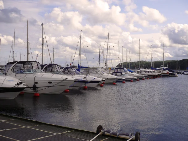 stock image Marina with docked yachts