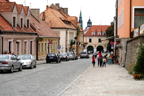 Vyn av sandomierz downtown i dagsljus. Polen. — Stockfoto