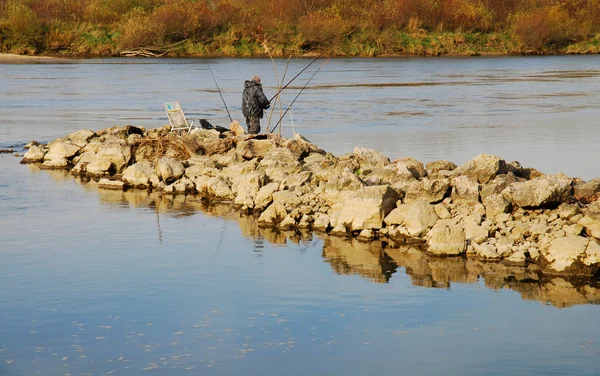 Fisherman on the river — Stock Photo, Image