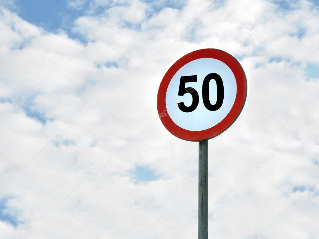 Roadsign. Speed limit 50 km/h