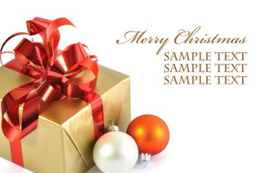 Gift and baubles isolated clipart