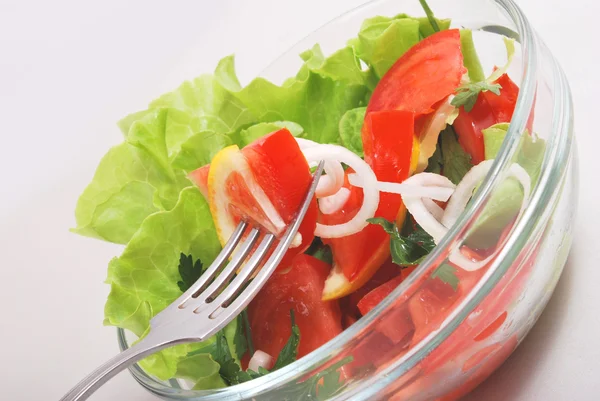 Fresh salad on white background — Stock Photo, Image