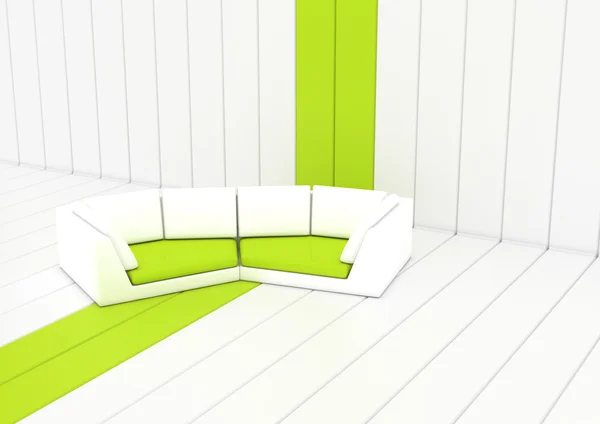 Sofá em interior abstrato — Fotografia de Stock
