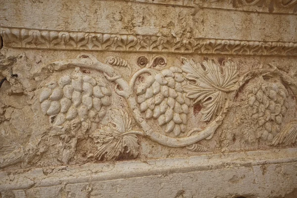 Decoratieve rand in de tempel van de bel, palmyra, Syrië — Stockfoto