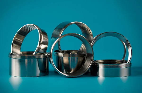 Krómozott acél gyűrűk Stock Fotó