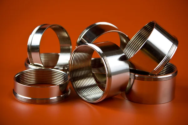Steel chromium-plated rings Royalty Free Stock Images