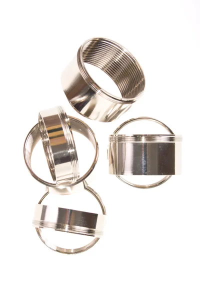 Steel chromium-plated rings Royalty Free Stock Photos