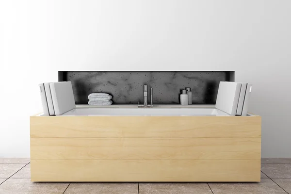 Banheiro moderno com parede branca — Fotografia de Stock
