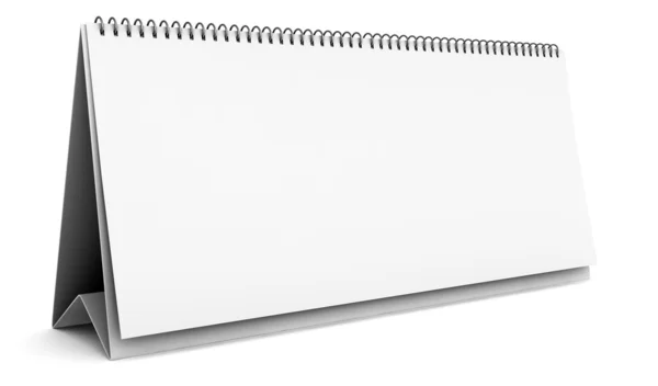 Calendário de desktop em branco isolado no branco — Fotografia de Stock