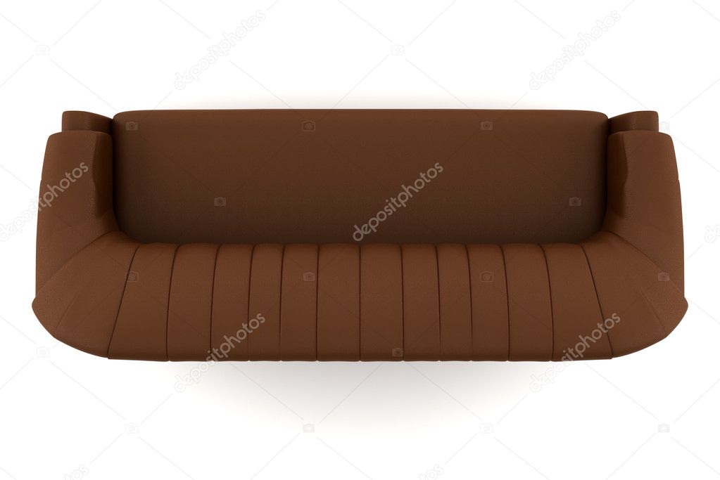 Top view of brown leather sofa isolated Stock Photo by ©tiler84 3122325