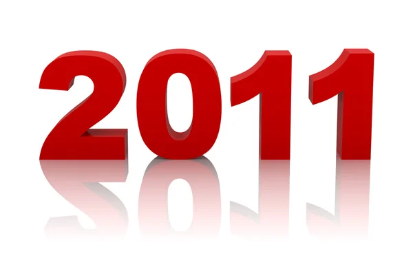 Nieuwe jaar 2011 met uitknippad — Stockfoto