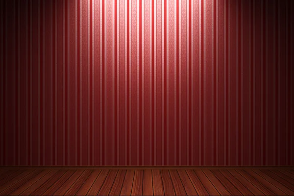 Pusty pokój z czerwone paski ściany — Zdjęcie stockowe