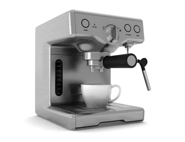Máquina de café isolado no fundo branco — Fotografia de Stock