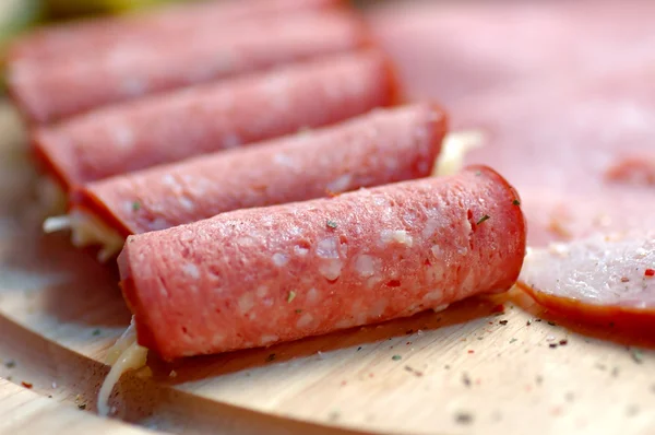 Ham in rolls — Stock Photo, Image