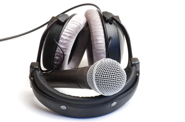 Sluchátka a mikrofon — Stock fotografie