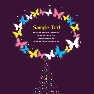 Frame for text with butterfly ornament. clipart