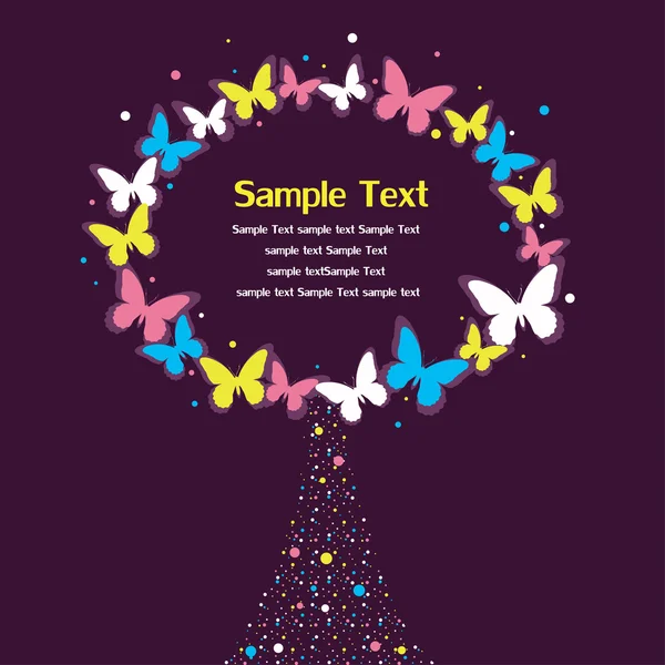 Quadro para texto com ornamento borboleta . — Vetor de Stock