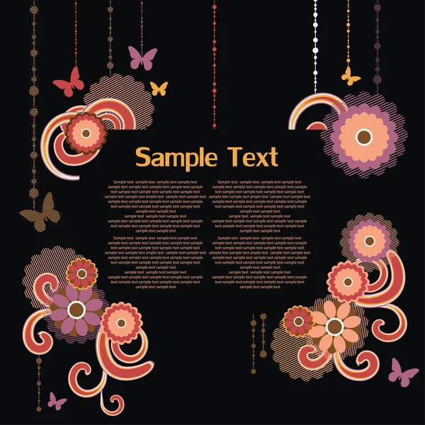 Рамка для текста с цветочным орнаментом — стоковый вектор