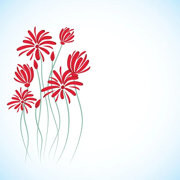 Absztrakt háttér piros virágok. — Stock Vector