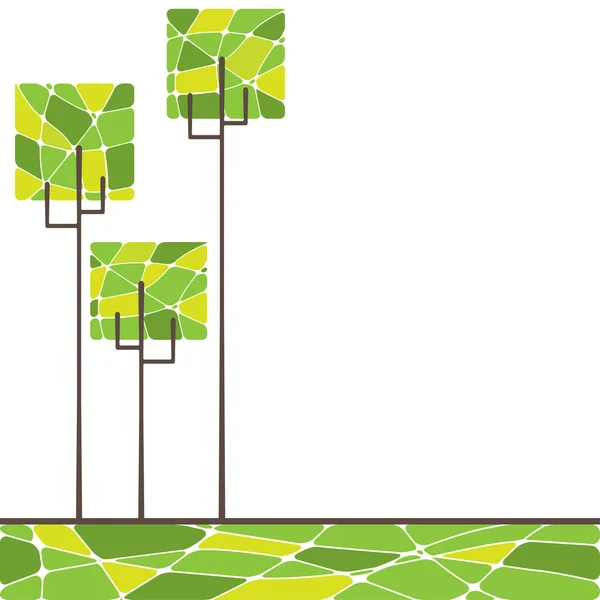 Soyut ağaçlar. vektör çizim — Stok Vektör