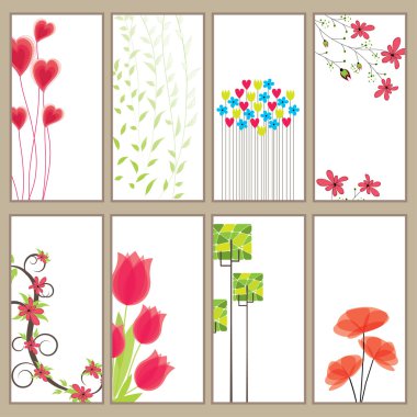 Vertical spring Banner Collection clipart