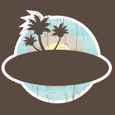 Tropical Beach Banner with tree palm clipart