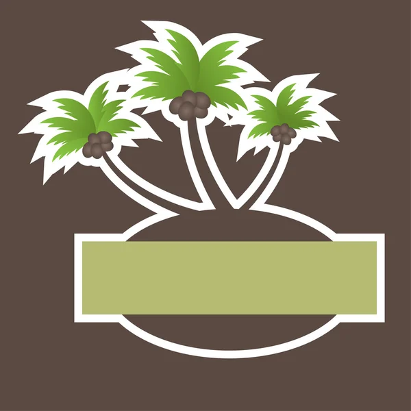 Bandeira de praia tropical com palmeira de árvore —  Vetores de Stock