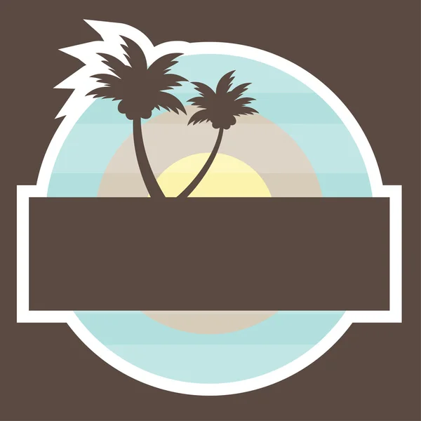 Bandeira de praia tropical com duas palmas —  Vetores de Stock