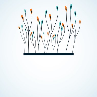 Branch of color flowers. vector illustration clipart