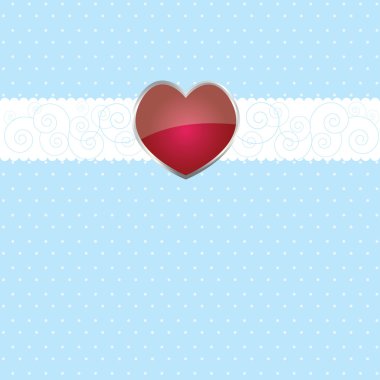 Colorful background with ribbon and heart on blue paper . vecto clipart