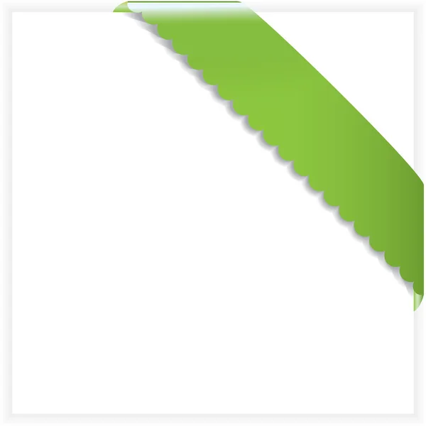 Színes zöld szalag fehér papírra. vektoros illusztráció — Stock Vector