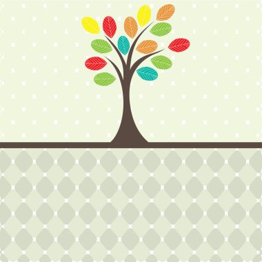 Retro tree. vector illustration clipart