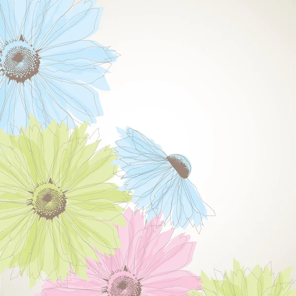 Abstraktní pozadí s pastelovými květy. vektorová ilustrace — Stockový vektor
