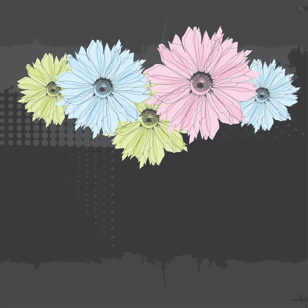 Abstrakter Hintergrund mit pastellfarbenen Blumen. Vektorillustration — Stockvektor