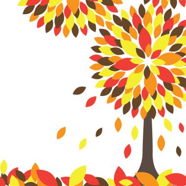 Colorful Autumn tree. Vector illustration clipart