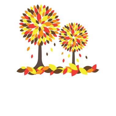 Colorful Autumn tree. Vector illustration clipart