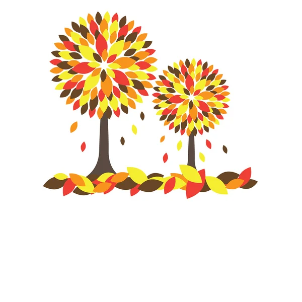 Árvore de outono colorido. Ilustração vetorial — Vetor de Stock