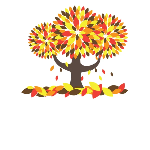 Colorido árbol de otoño. Ilustración vectorial — Vector de stock