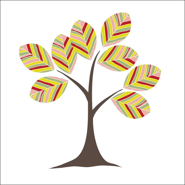 Retro kleurrijke boom — Stockvector