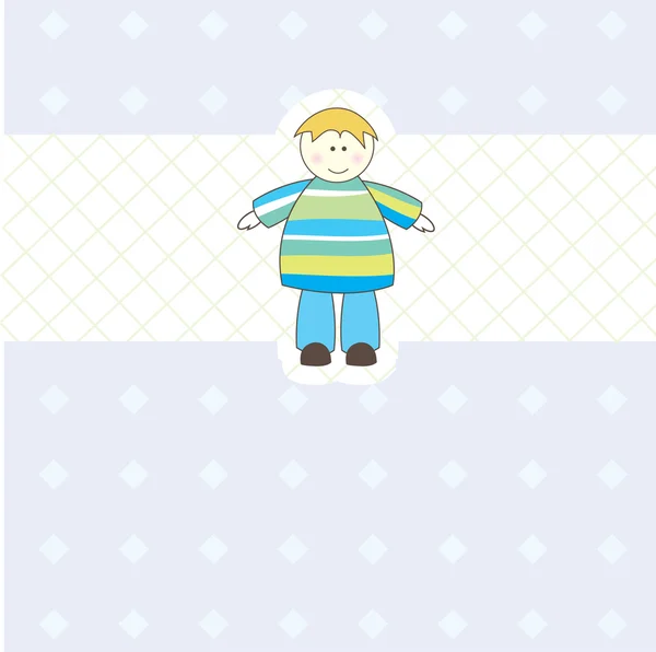 Baby jongen aankomst card.vector illustratie — Stockvector