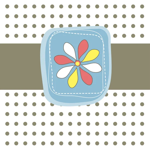 Cartão simples com flor. Ilustração vetorial — Vetor de Stock